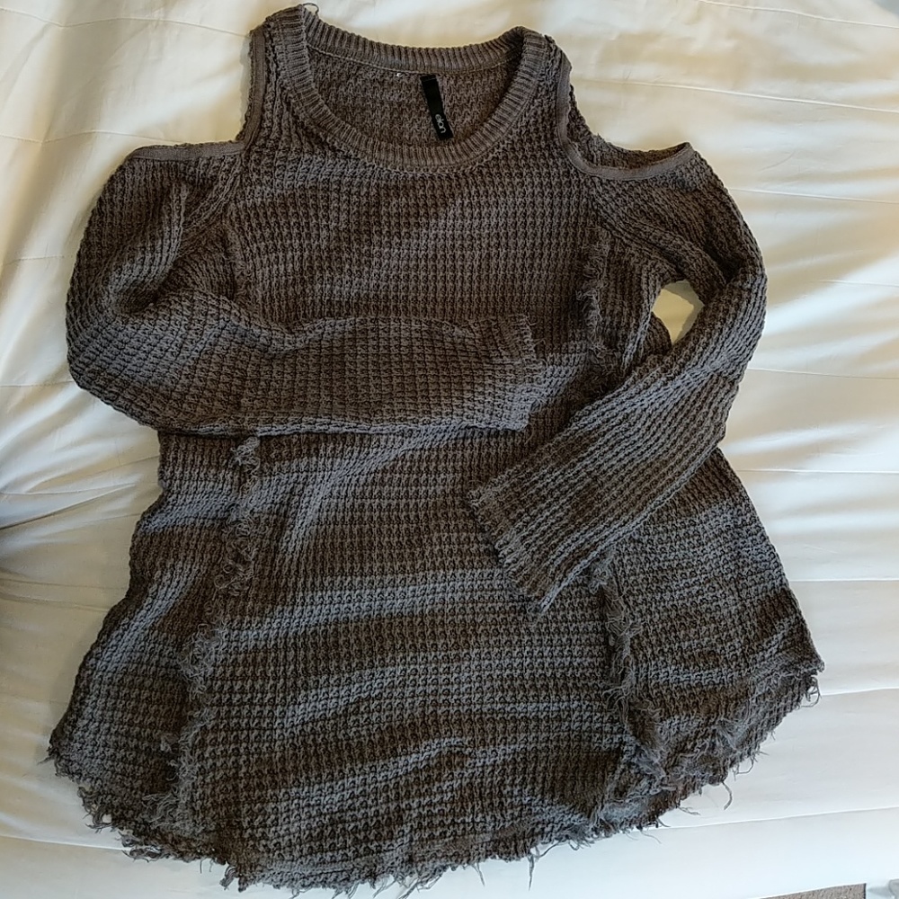 Cold shoulder sweater